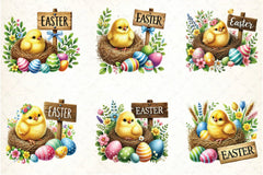 Cute Easter Chick Clipart Bundle - CraftNest - Digital Crafting and Art