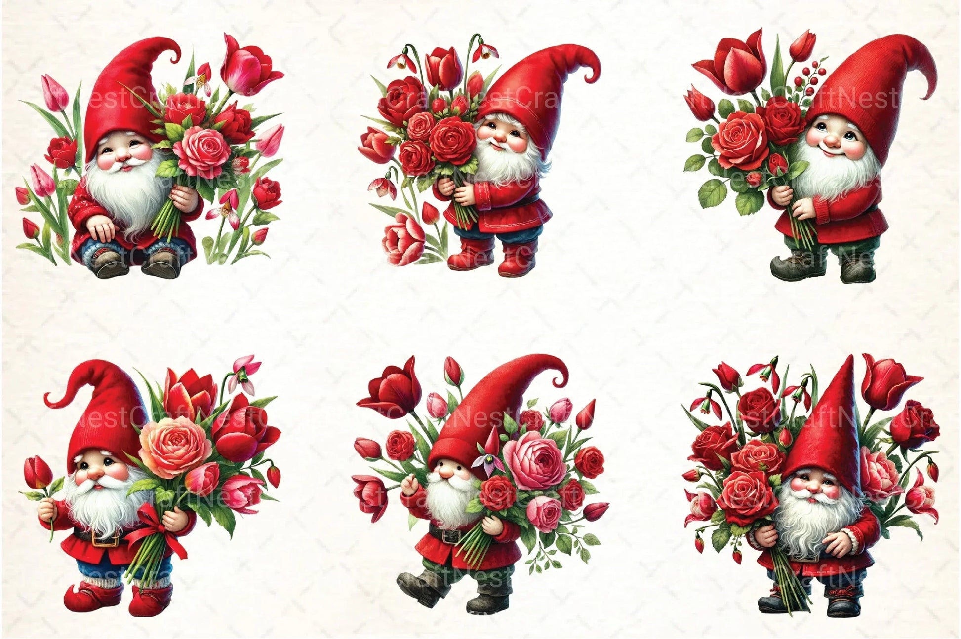 Valentine Gnome Clipart Bundle 1 - CraftNest - Digital Crafting and Art