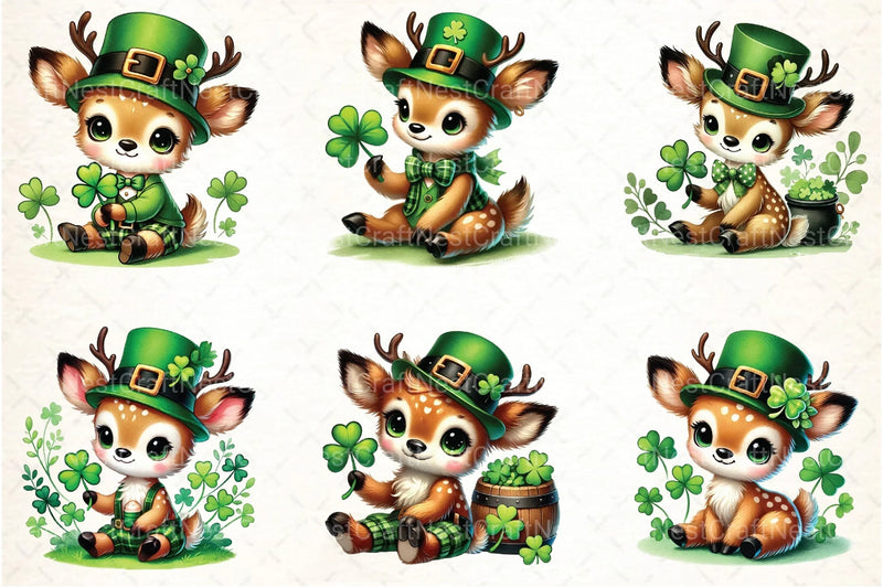 St. Patrick's Day Reindeer Clipart Bundle - CraftNest - Digital Crafting and Art