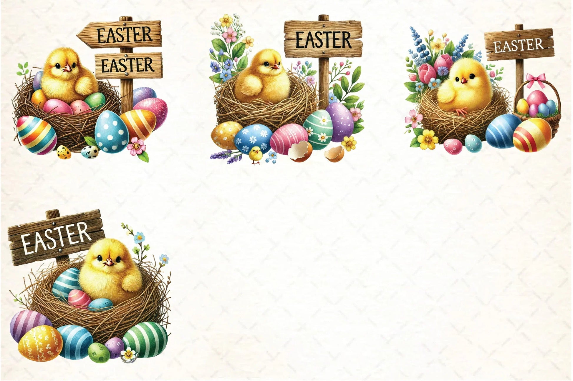 Cute Easter Chick Clipart Bundle - CraftNest - Digital Crafting and Art