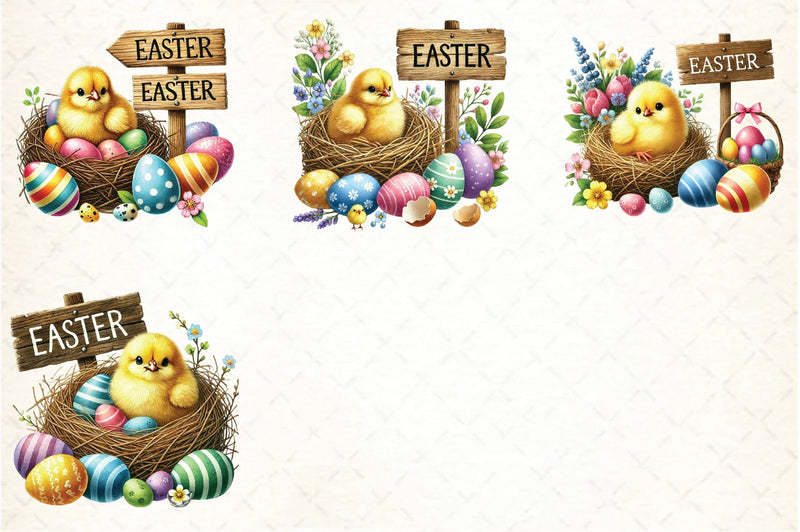 Cute Easter Chick Clipart Bundle - CraftNest - Digital Crafting and Art