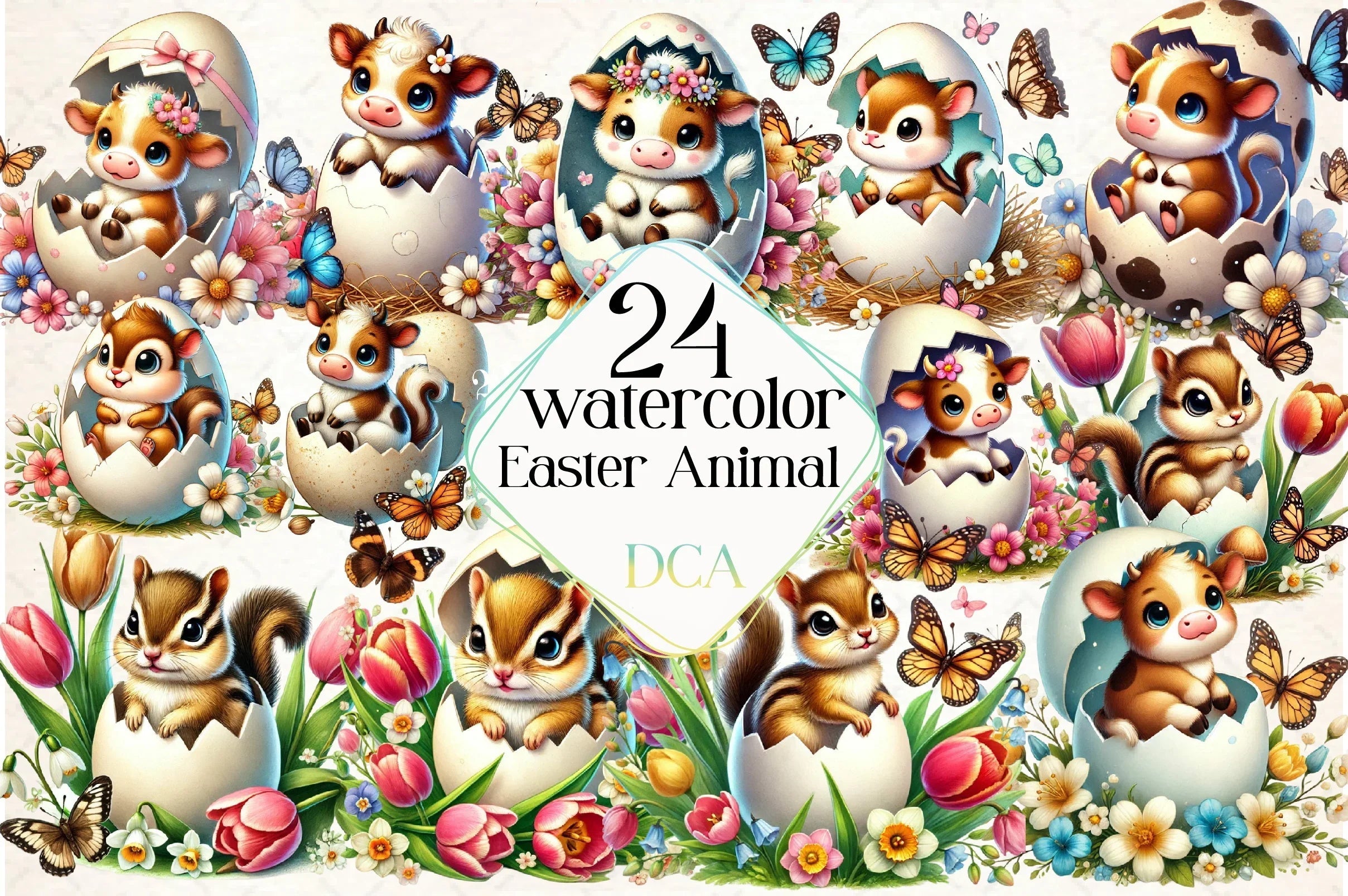 Easter Animal Clipart Bundle - CraftNest - Digital Crafting and Art
