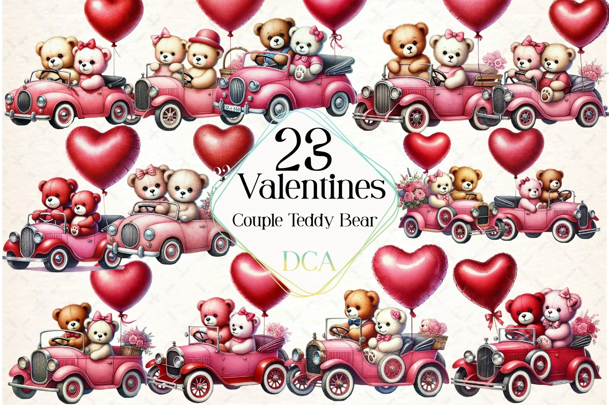 Valentine's Couple Teddy Bear Clipart Bundle - CraftNest - Digital Crafting and Art