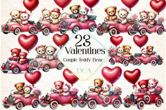 Valentine's Couple Teddy Bear Clipart Bundle - CraftNest - Digital Crafting and Art