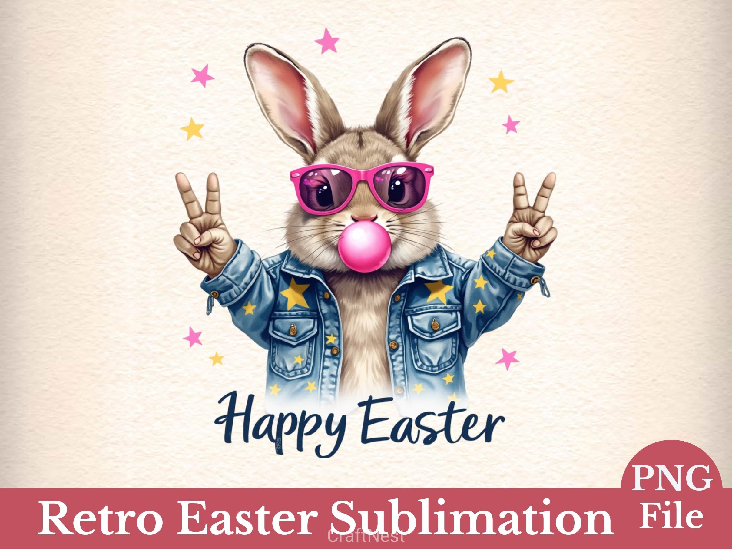 Happy Easter Rabbit Clipart Bundle 2