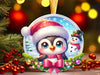 Christmas Round Penguin Ornament Clipart Bundle 6