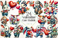 Cute Vintage Rabbit Clipart Bundle - CraftNest - Digital Crafting and Art