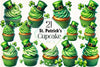 St. Patrick's Day Cupcake Clipart Bundle