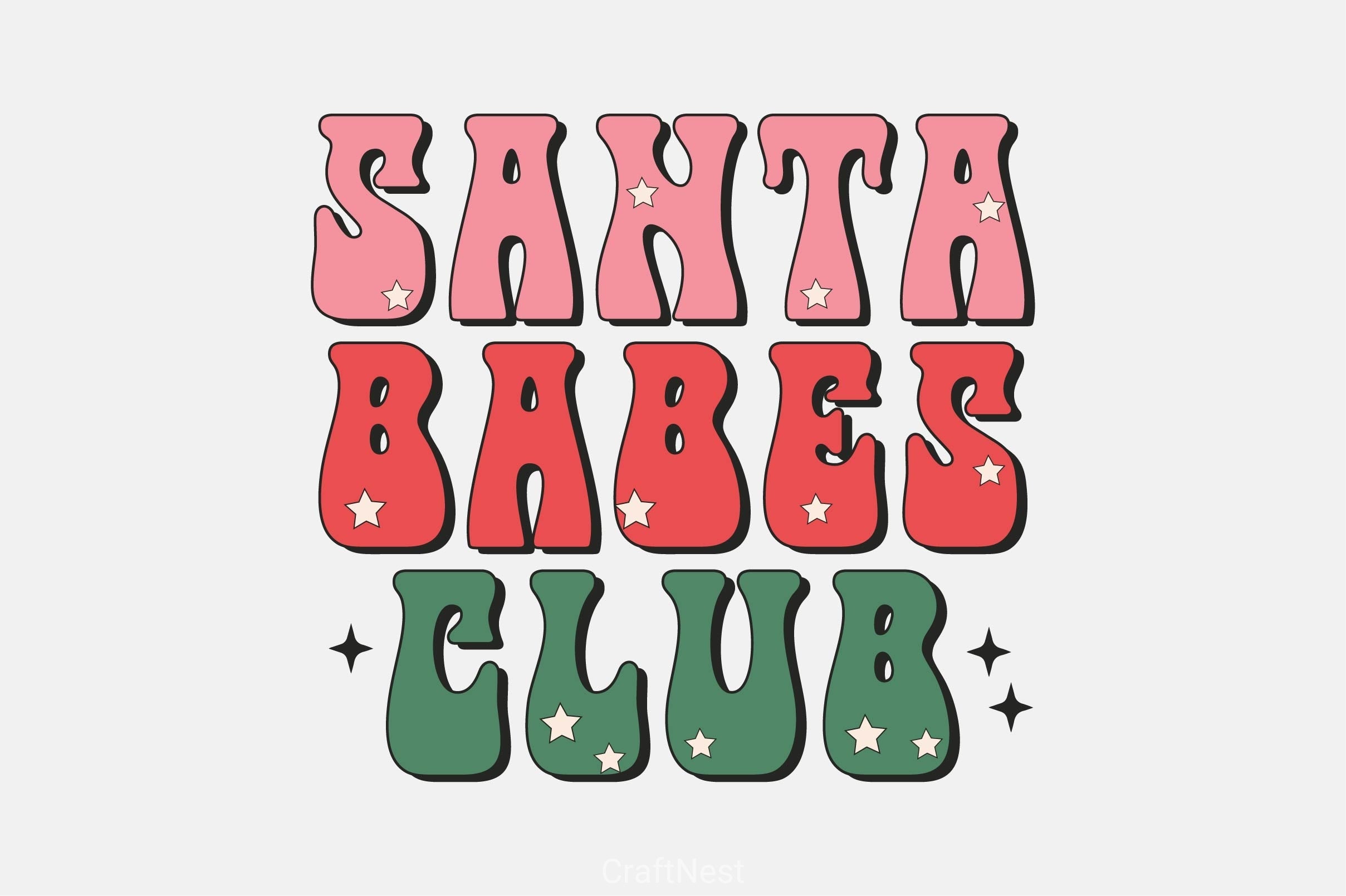 Santa Babes Club Clipart Bundle