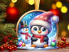 Christmas Round Penguin Ornament Clipart Bundle