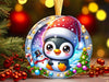 Christmas Round Penguin Ornament Clipart Bundle 1