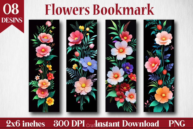 Flowers Bookmark Junk Journal 1 - CraftNest - Digital Crafting and Art