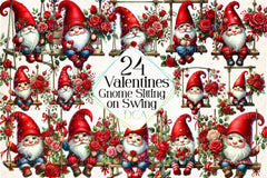 Valentine's Gnome Swing Clipart Bundle - CraftNest - Digital Crafting and Art