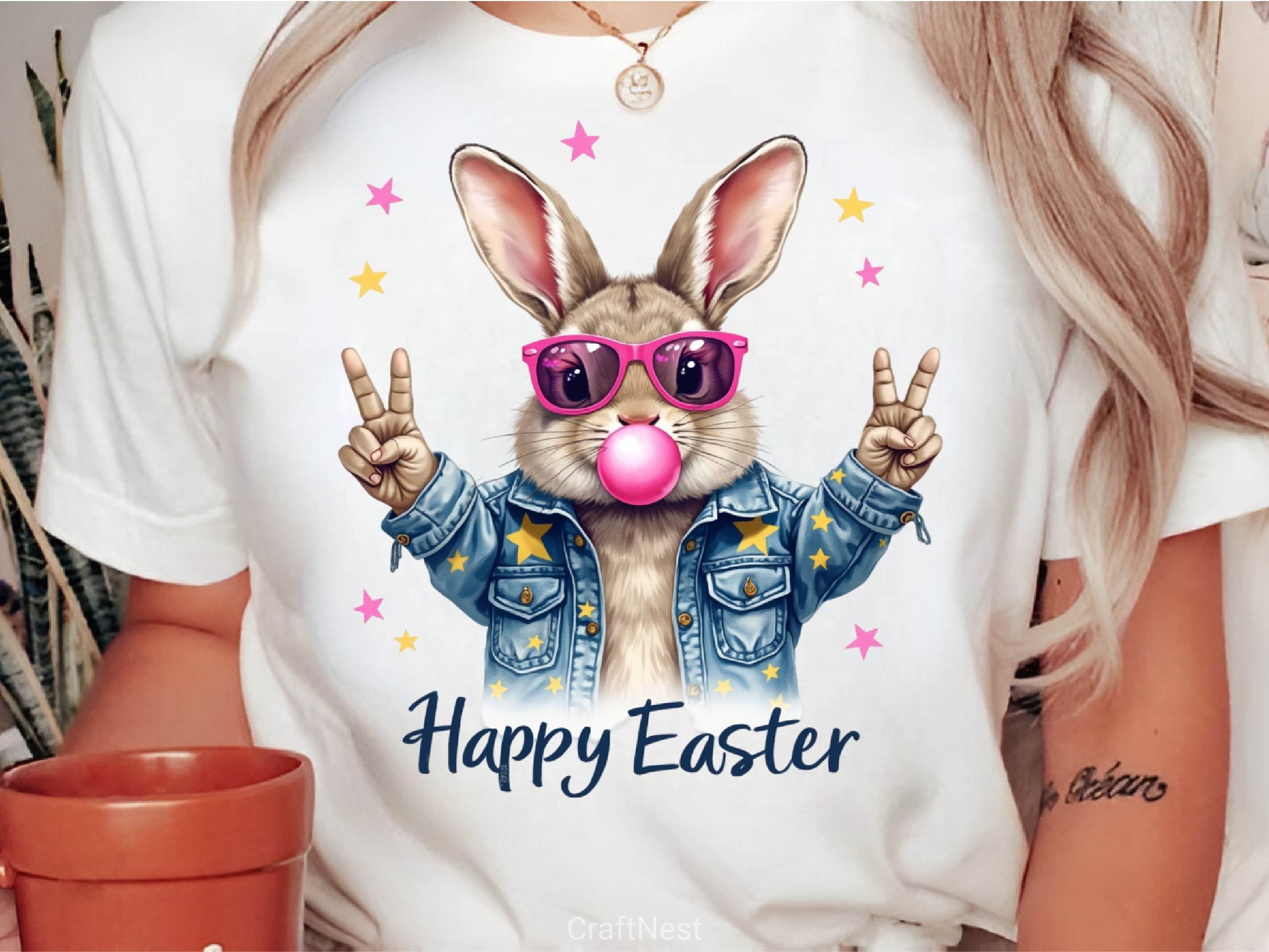 Happy Easter Rabbit Clipart Bundle 2