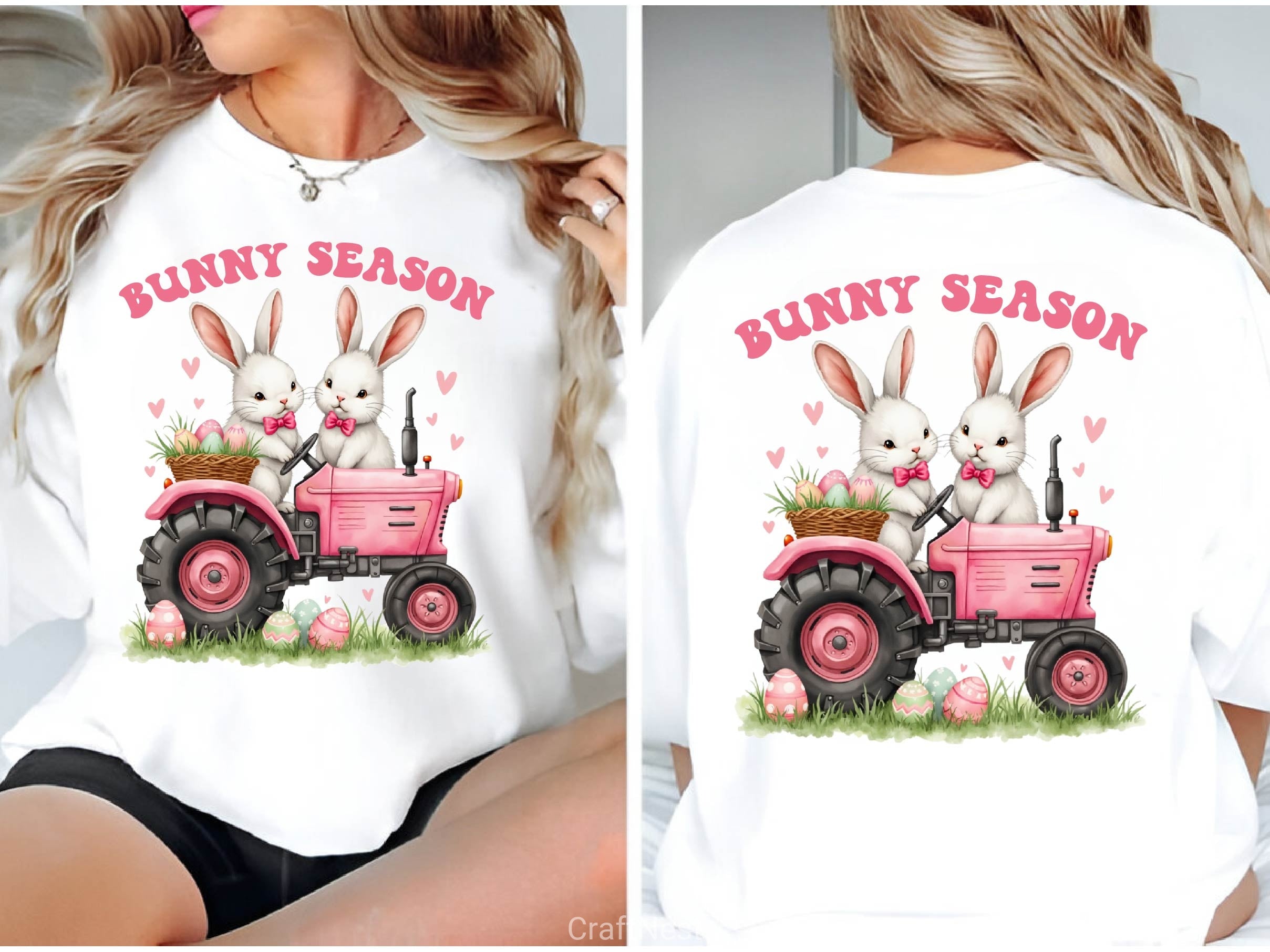 Easter Tractor Farm Tractor Clipart Bundle 3