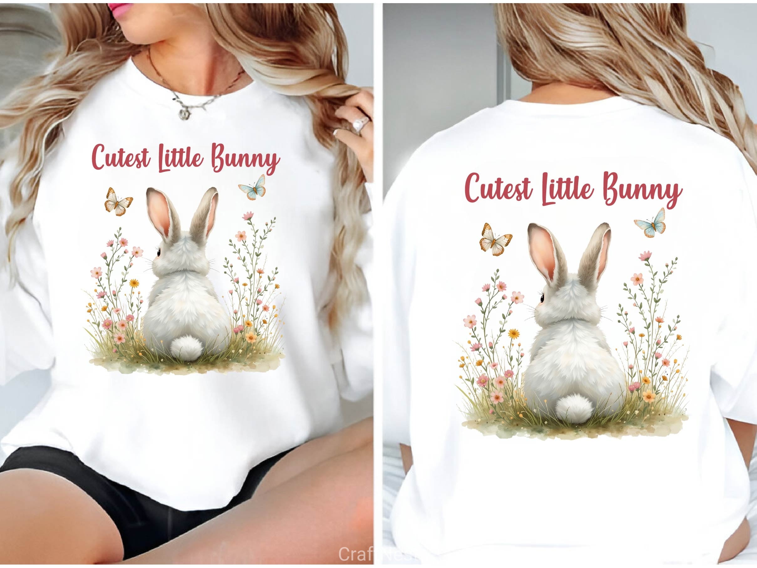 Cutest Little Bunny Floral Bunny Clipart Bundle 2