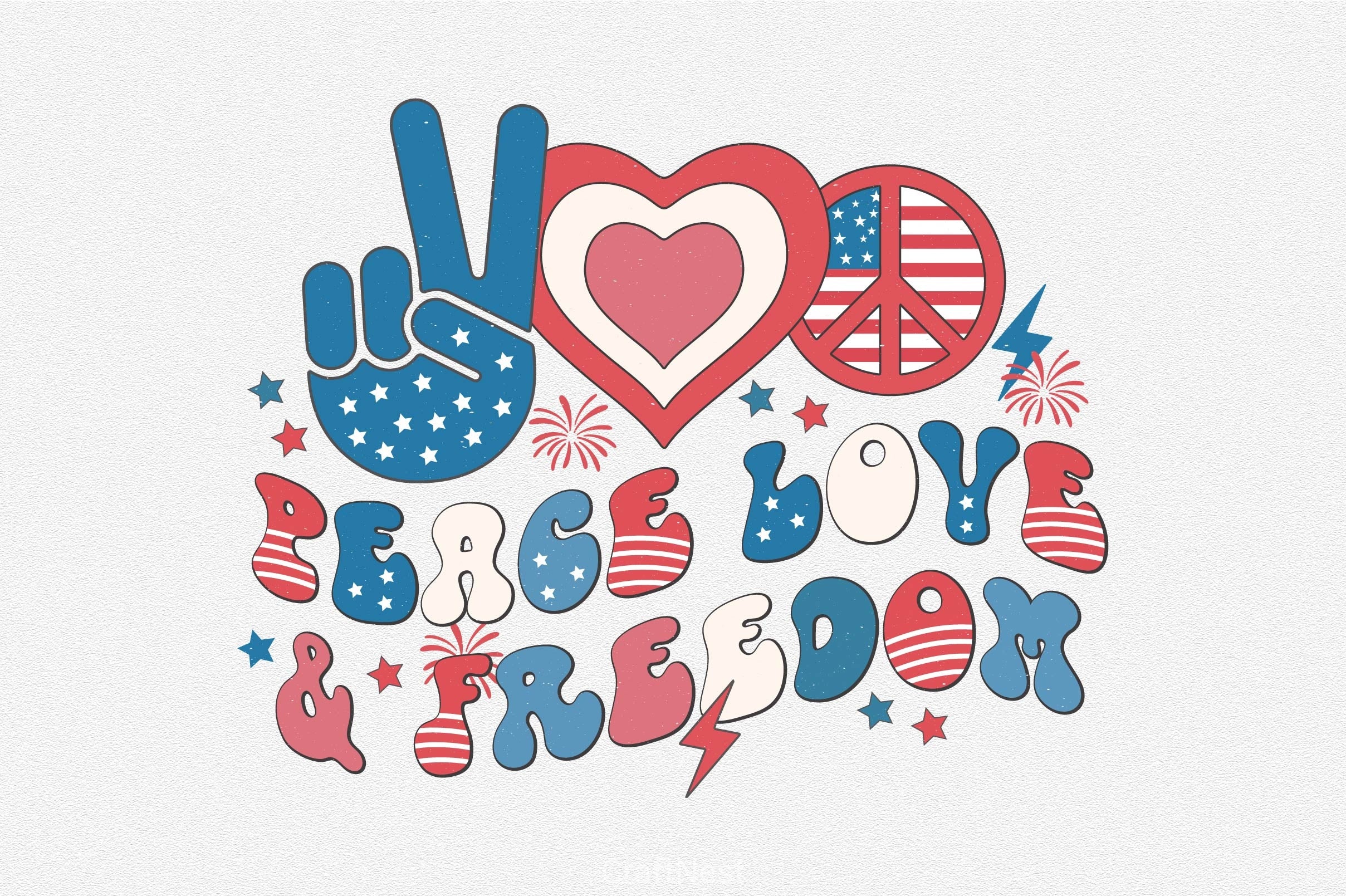 Peace Love & Freedom Clipart Bundle