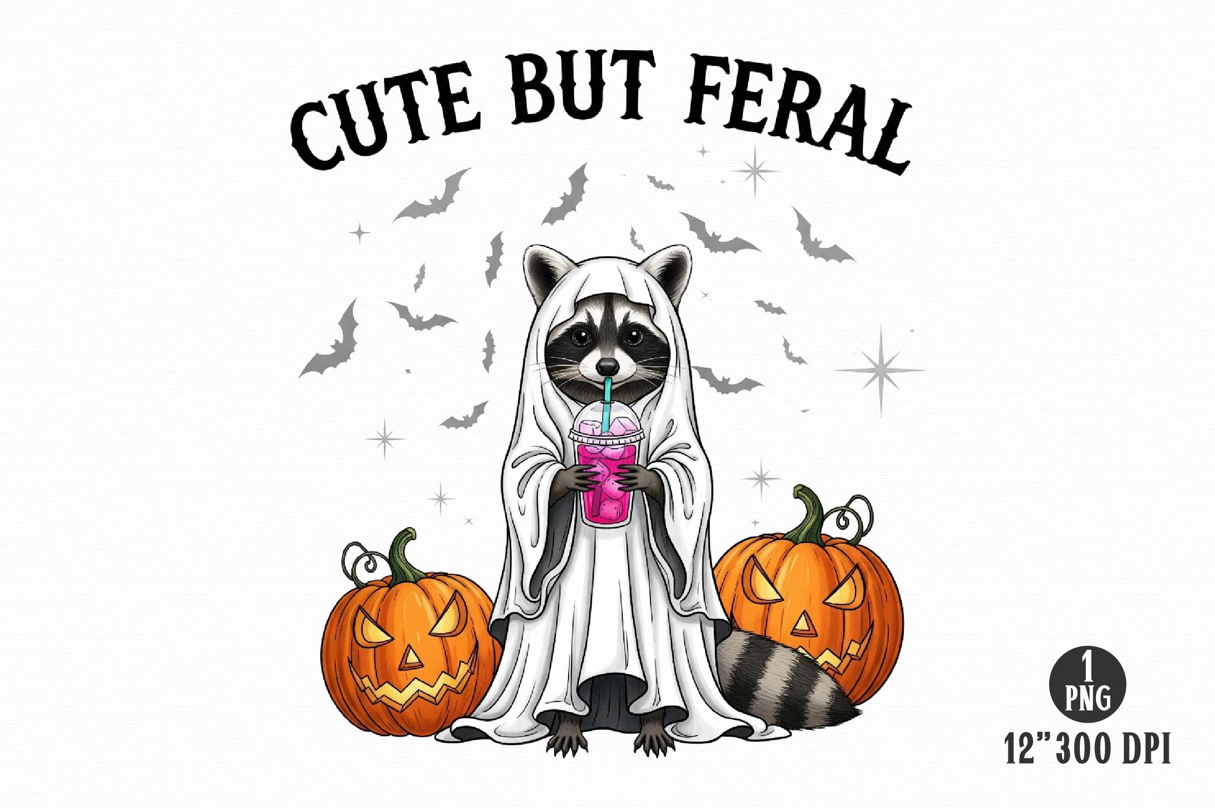 Vintage Halloween Raccoon Clipart Bundle