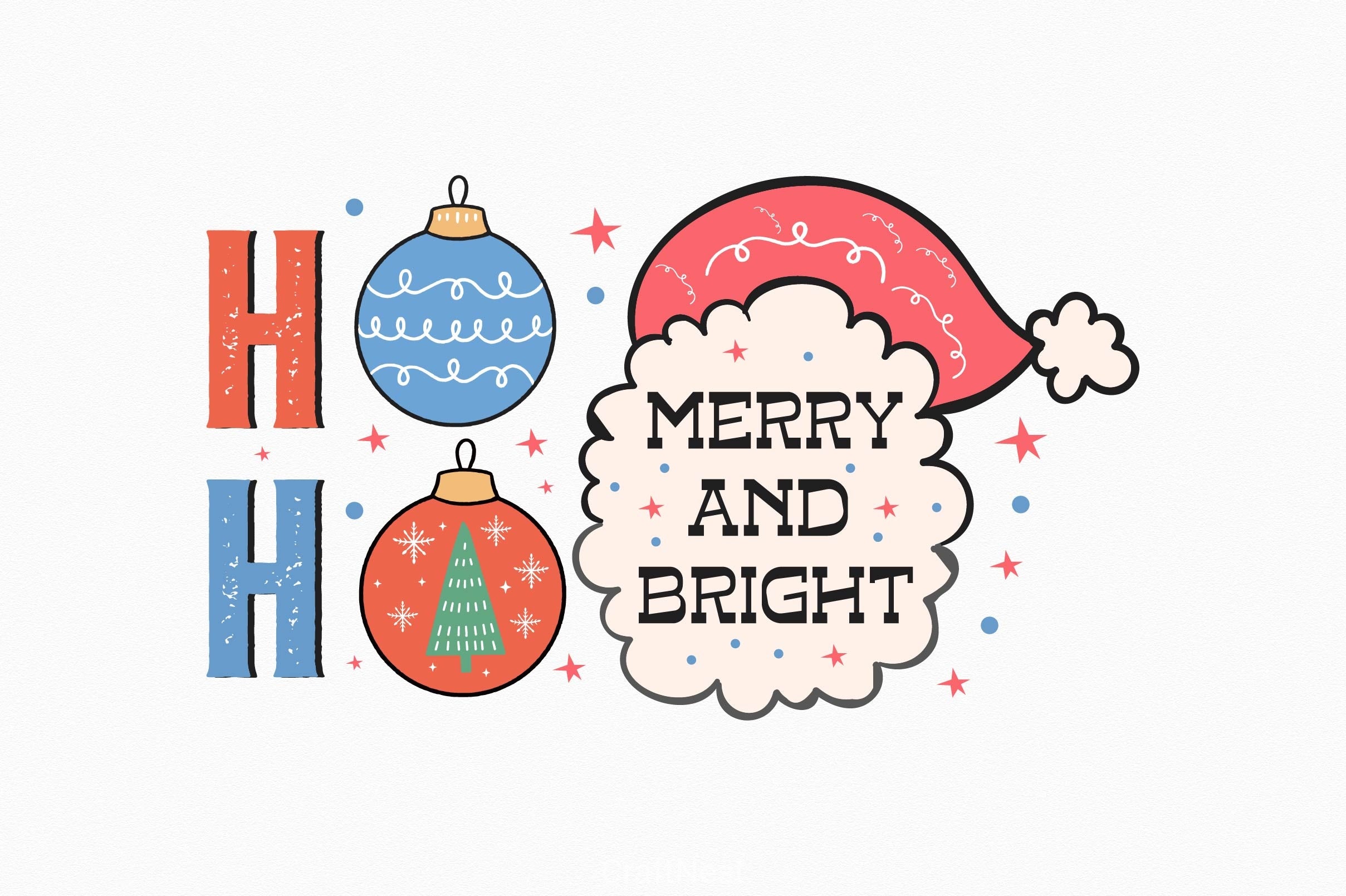 Ho Ho Ho Merry And Bright Clipart Bundle