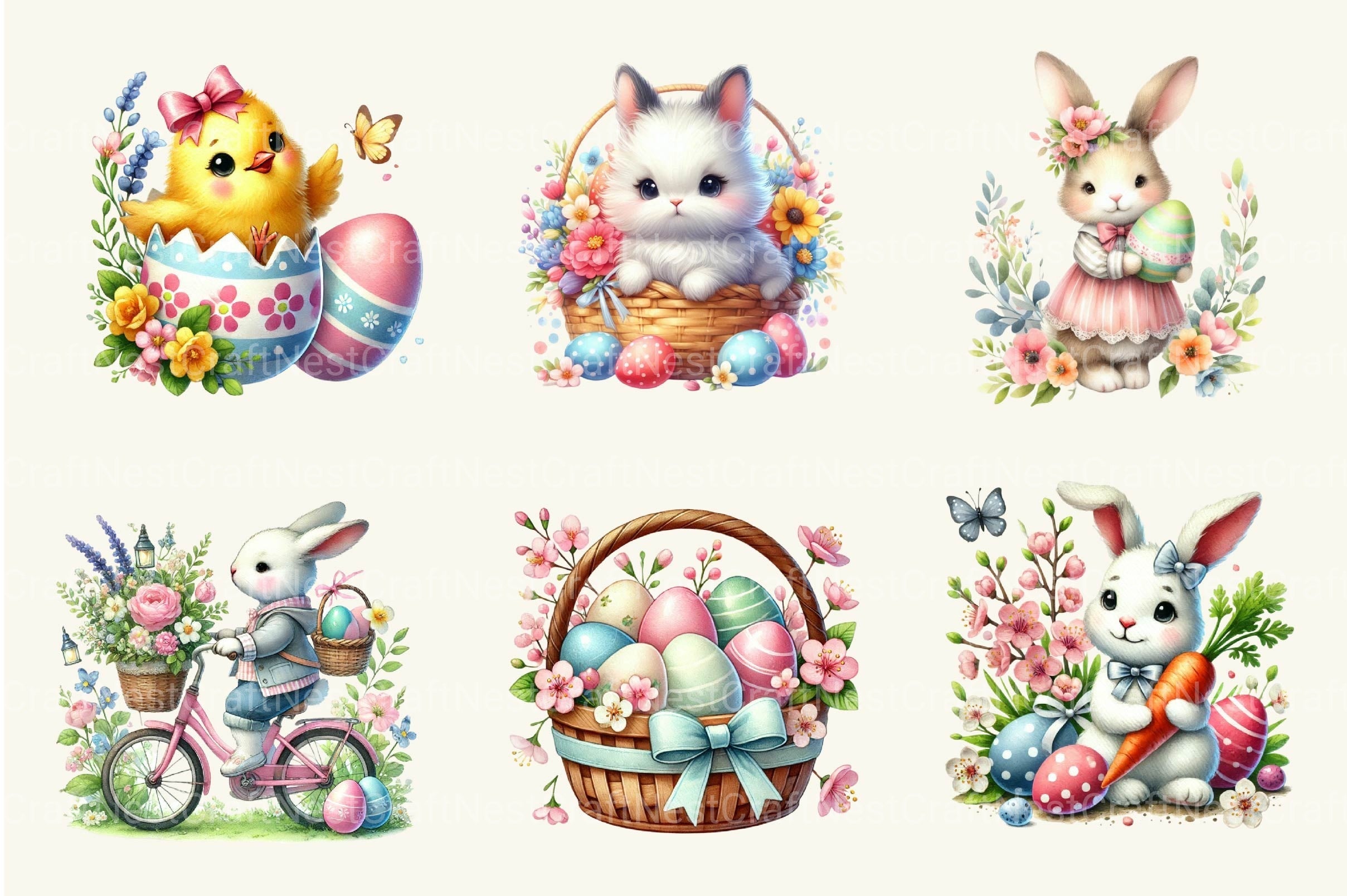 Cute Easter Clipart Bundle 4