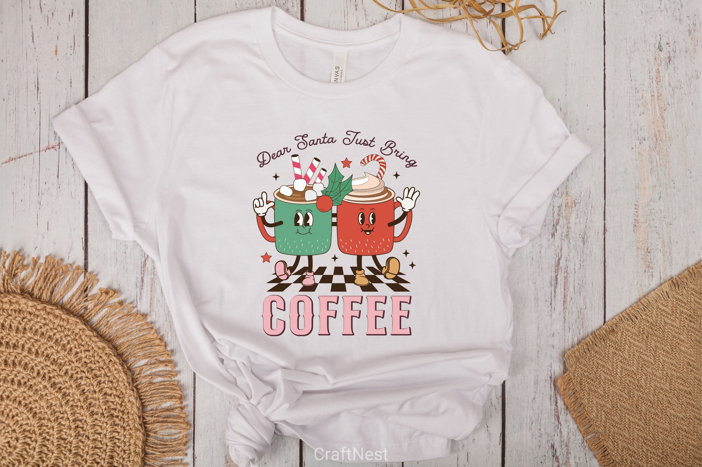 Dear Santa Just Bring Coffee Clipart Bundle