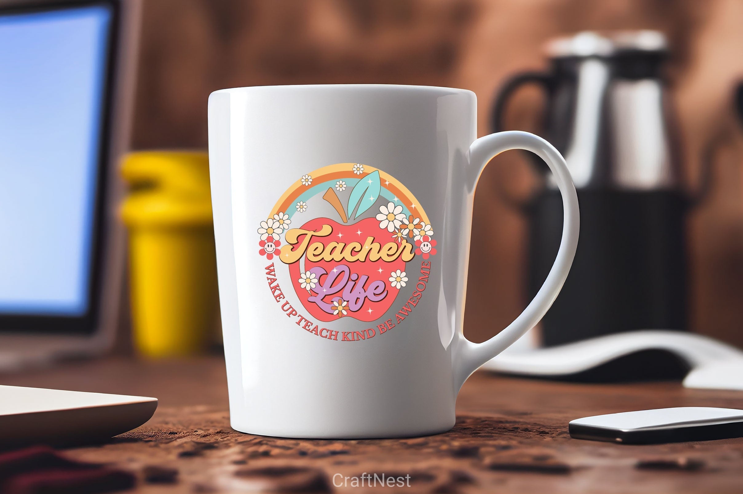 Teacher Life Wake Up Teach Kind Be Awesome Clipart Bundle
