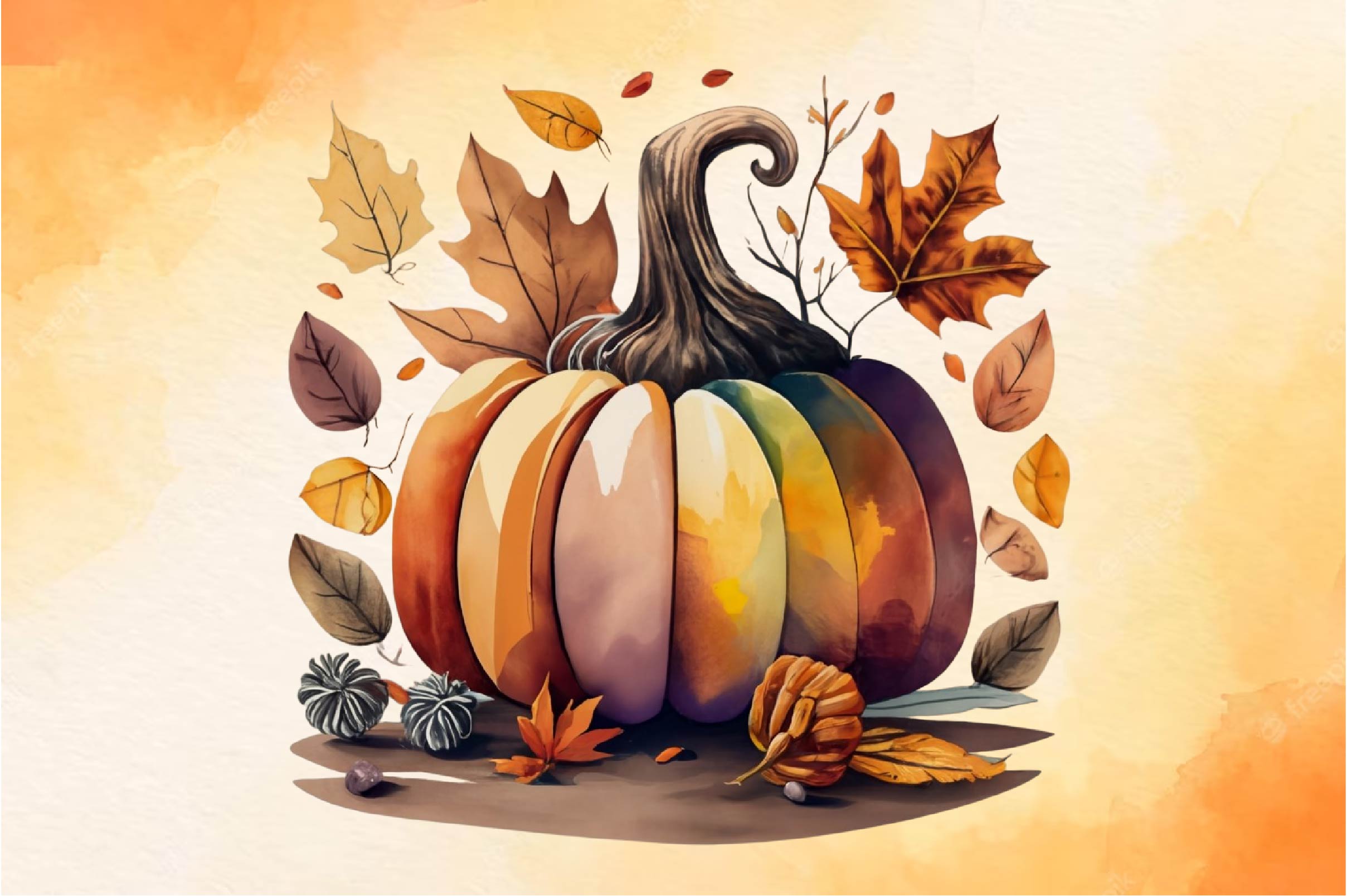Fall Autumn Flowers Clipart Bundle