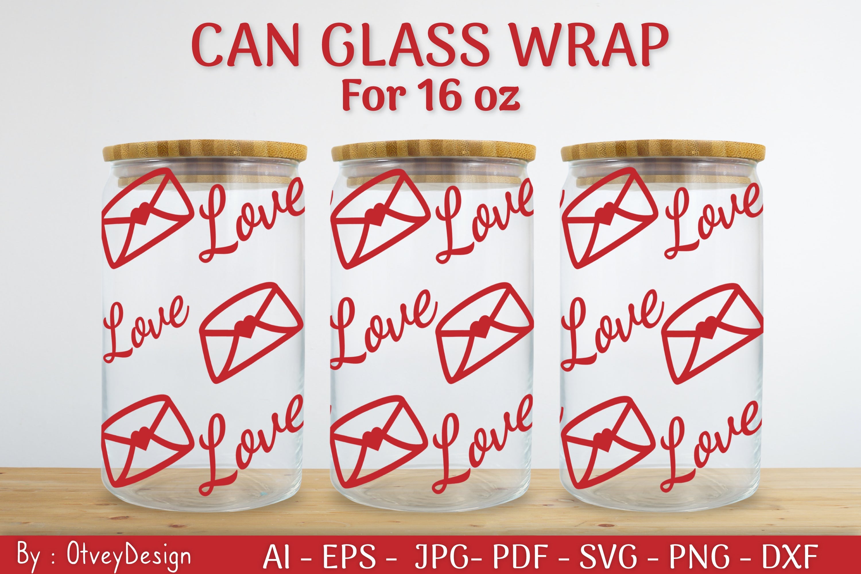 Valentine Can Glass 16 OZ SVG Bundle
