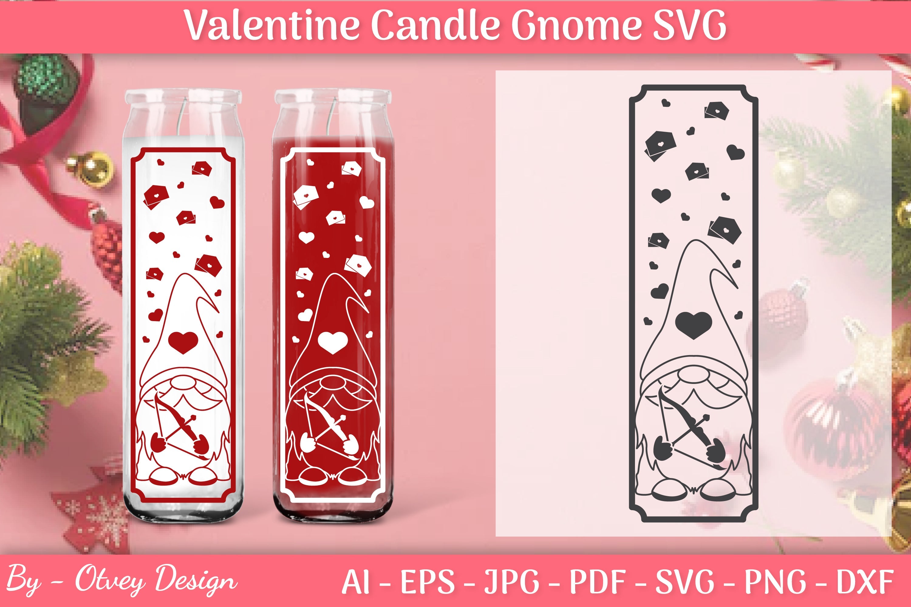 Valentine Candle Gnome SVG Bundle