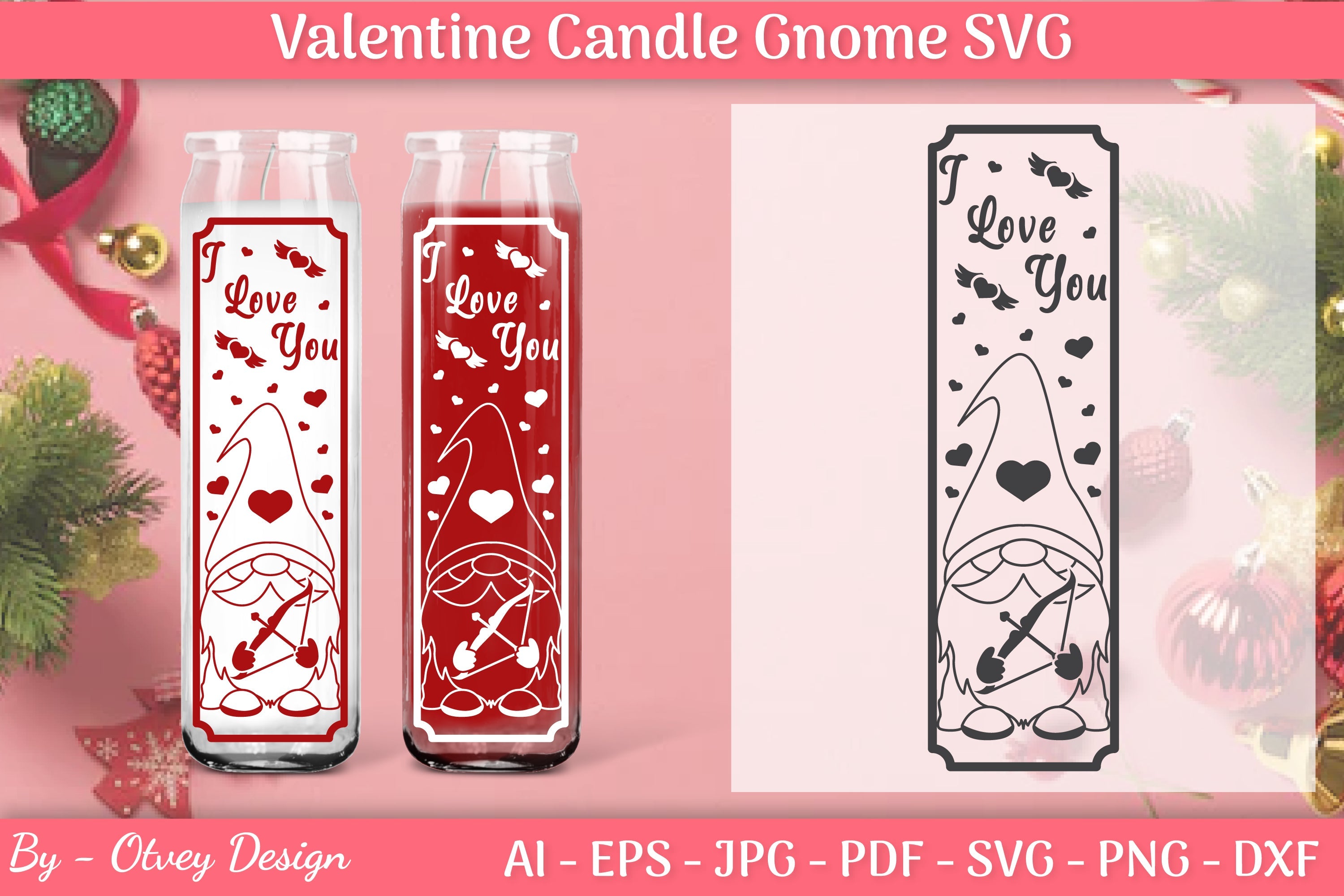 Valentine Candle Gnome SVG Bundle