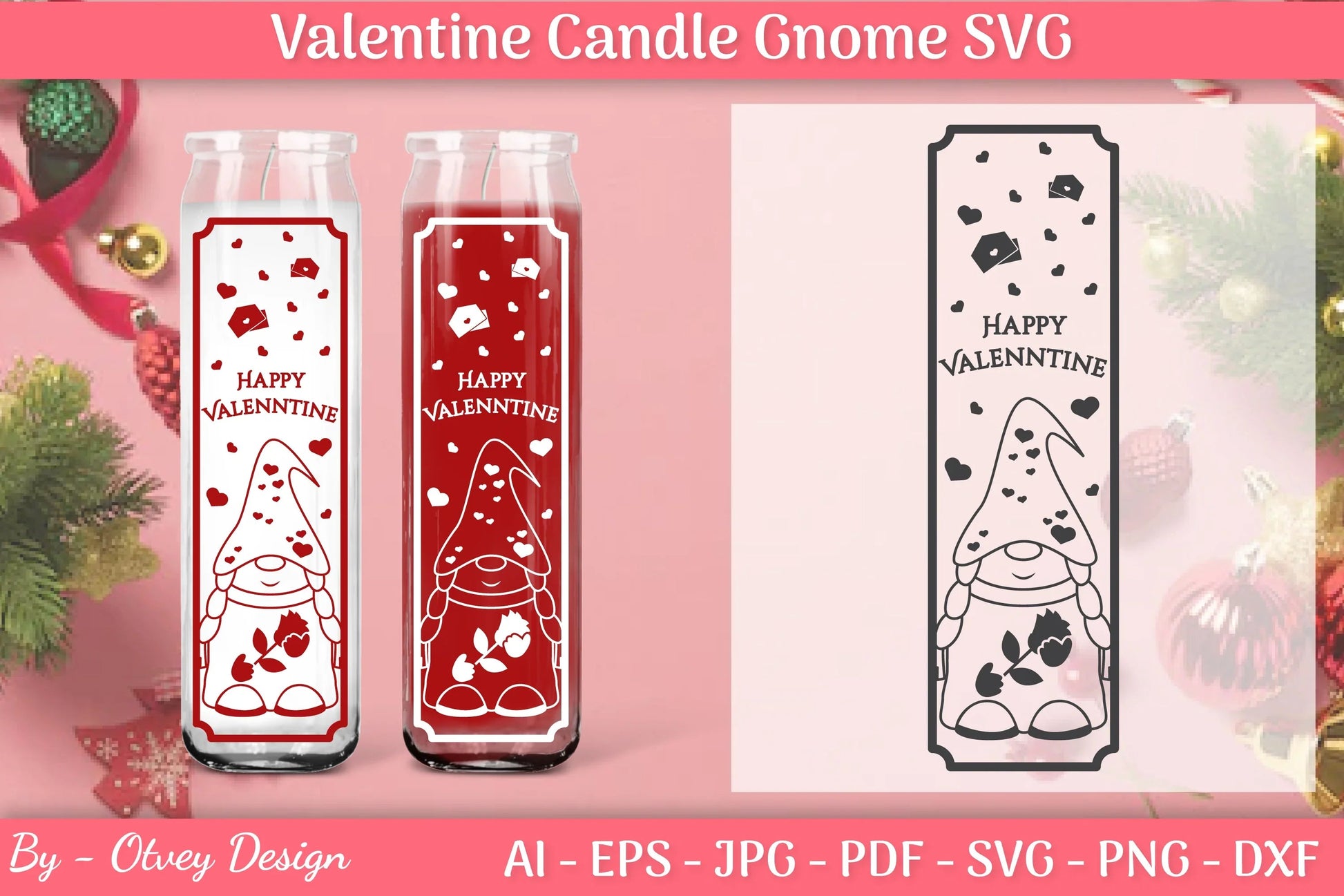 Valentine Candle Gnome SVG Bundle - CraftNest - Digital Crafting and Art