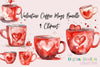 Valentine Coffee Mugs Clipart Bundle