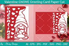 Valentine Gnome Greeting Card Papercut SVG Bundle - CraftNest - Digital Crafting and Art