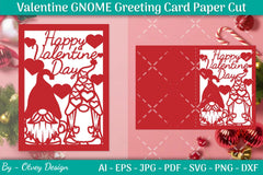 Valentine Gnome Greeting Card Papercut SVG Bundle - CraftNest - Digital Crafting and Art