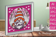 Valentine Gnome Shadow Box SVG Bundle - CraftNest - Digital Crafting and Art