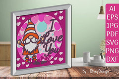 Valentine Gnome Shadow Box SVG Bundle - CraftNest - Digital Crafting and Art