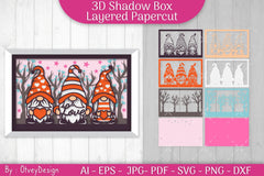 Valentine Gnome Shadow Box SVG Bundle - CraftNest - Digital Crafting and Art