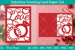Valentine Greeting Card Papercut SVG Bundle - CraftNest - Digital Crafting and Art