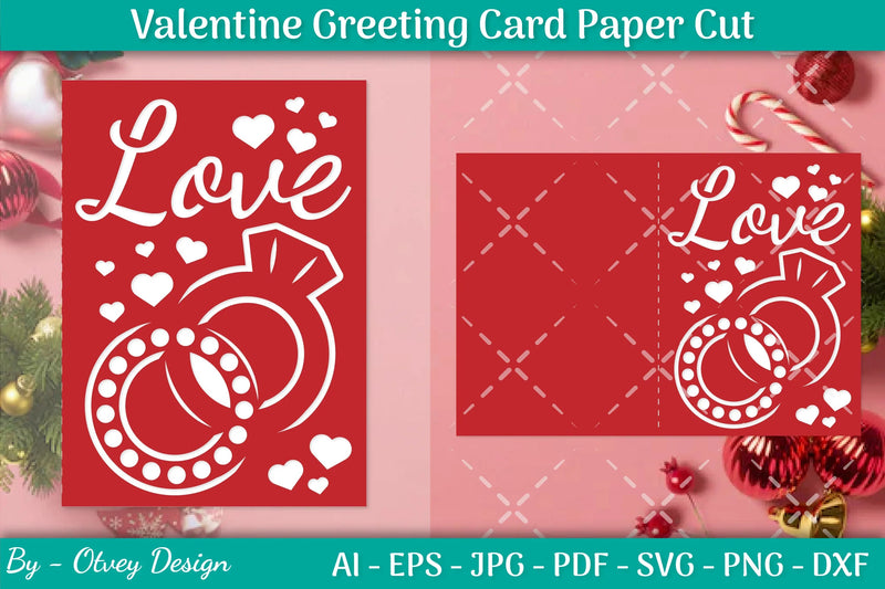 Valentine Greeting Card Papercut SVG Bundle - CraftNest - Digital Crafting and Art
