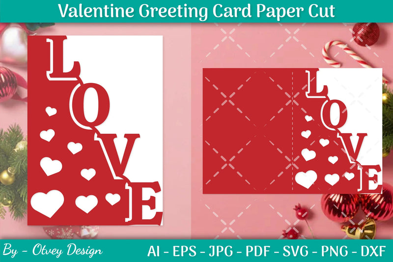 Valentine Greeting Card Papercut SVG Bundle - CraftNest - Digital Crafting and Art