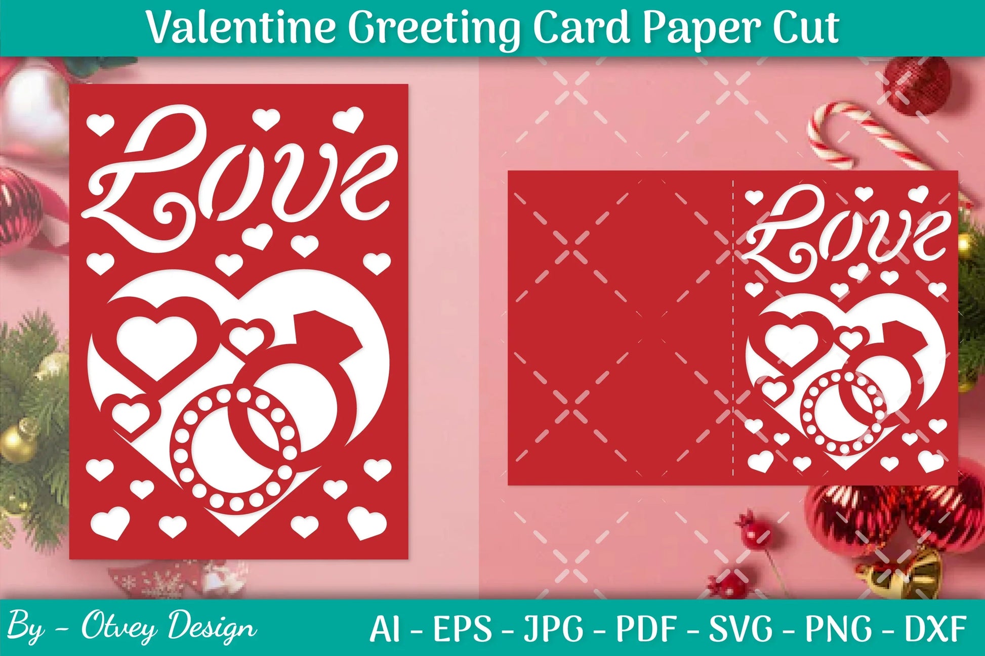 Valentine Greeting Card Papercut SVG Bundle - CraftNest - Digital Crafting and Art
