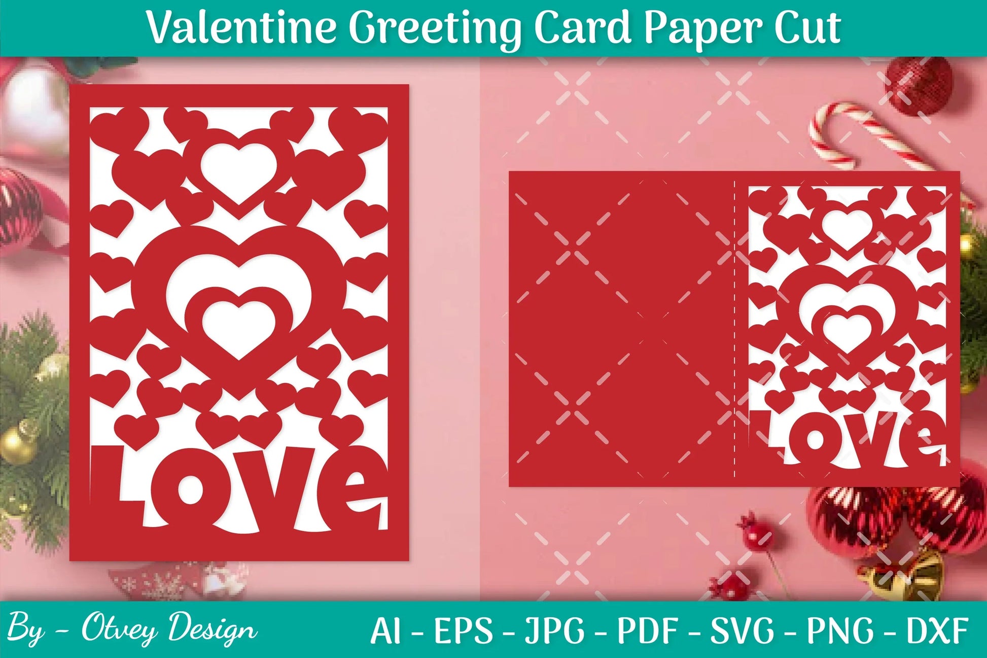 Valentine Greeting Card Papercut SVG Bundle - CraftNest - Digital Crafting and Art