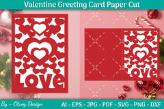 Valentine Greeting Card Papercut SVG Bundle - CraftNest - Digital Crafting and Art