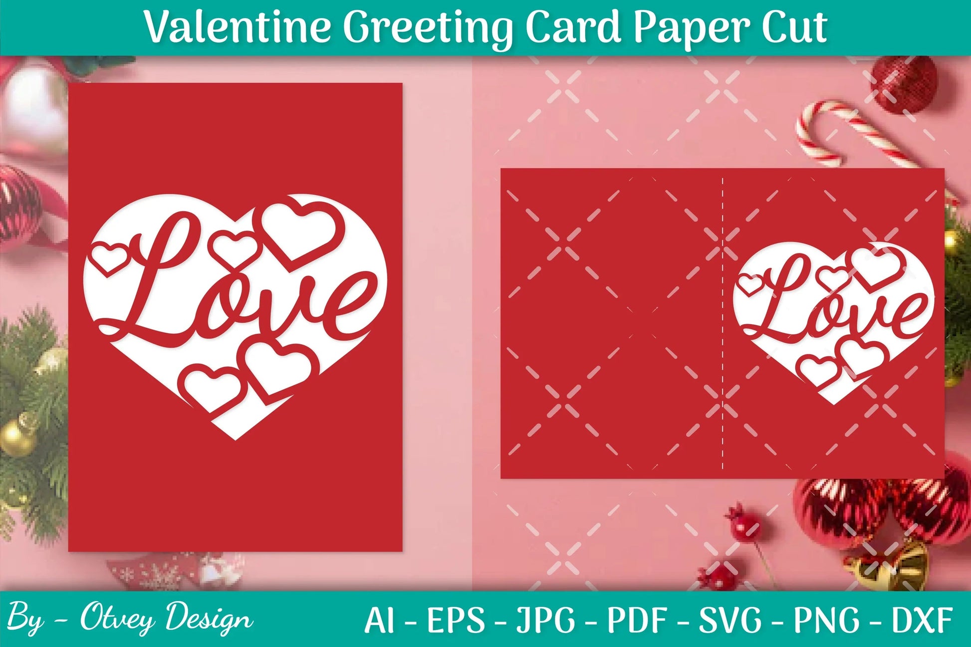Valentine Greeting Card Papercut SVG Bundle - CraftNest - Digital Crafting and Art