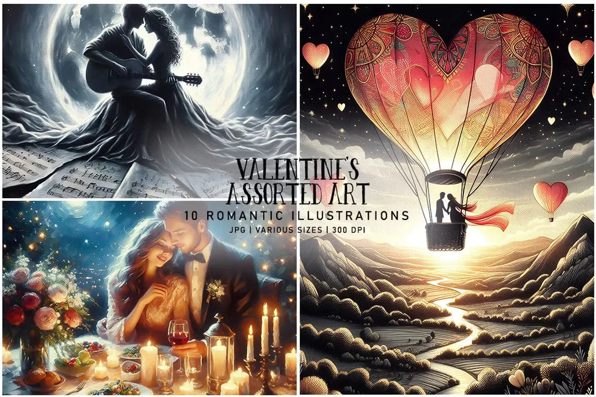 Valentine's Assorted Art - CraftNest - Digital Crafting and Art