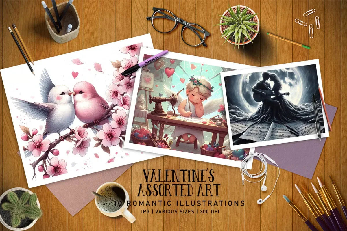 Valentine's Assorted Art - CraftNest - Digital Crafting and Art
