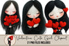 Valentine's Day Cute Girl Clipart Bundle