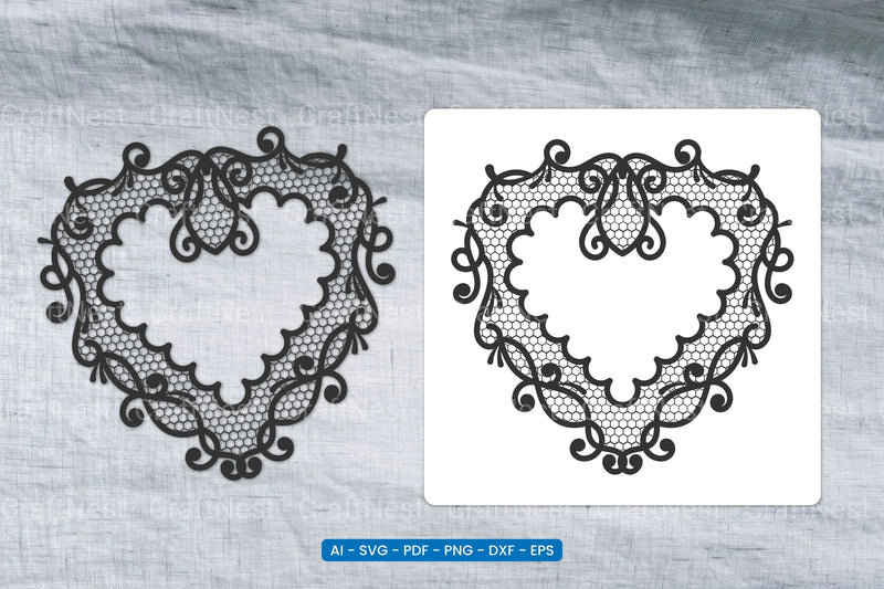 Valentine Lace Heart SVG Bundle - CraftNest - Digital Crafting and Art