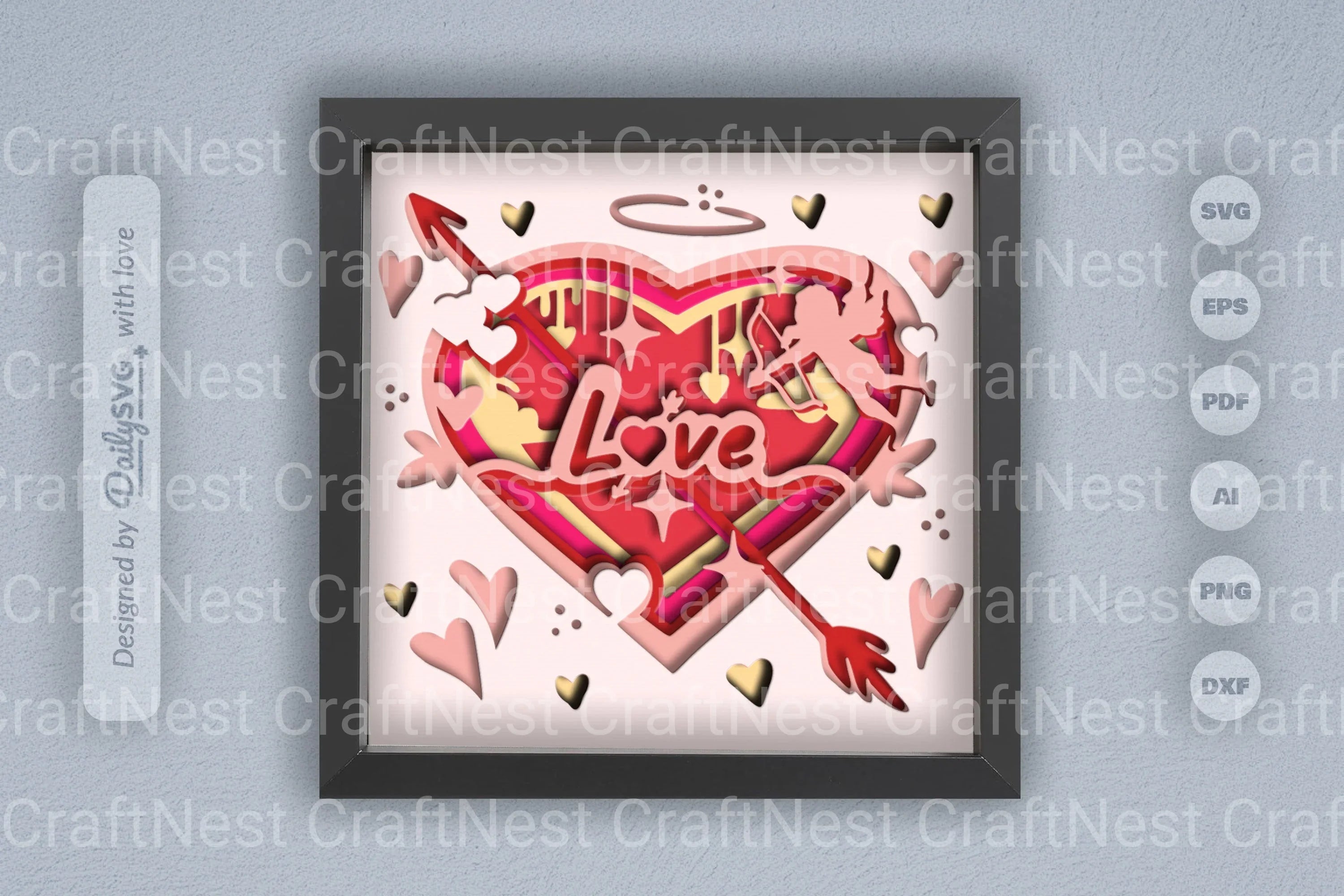 Valentine's Day Cupid Papercut SVG Bundle