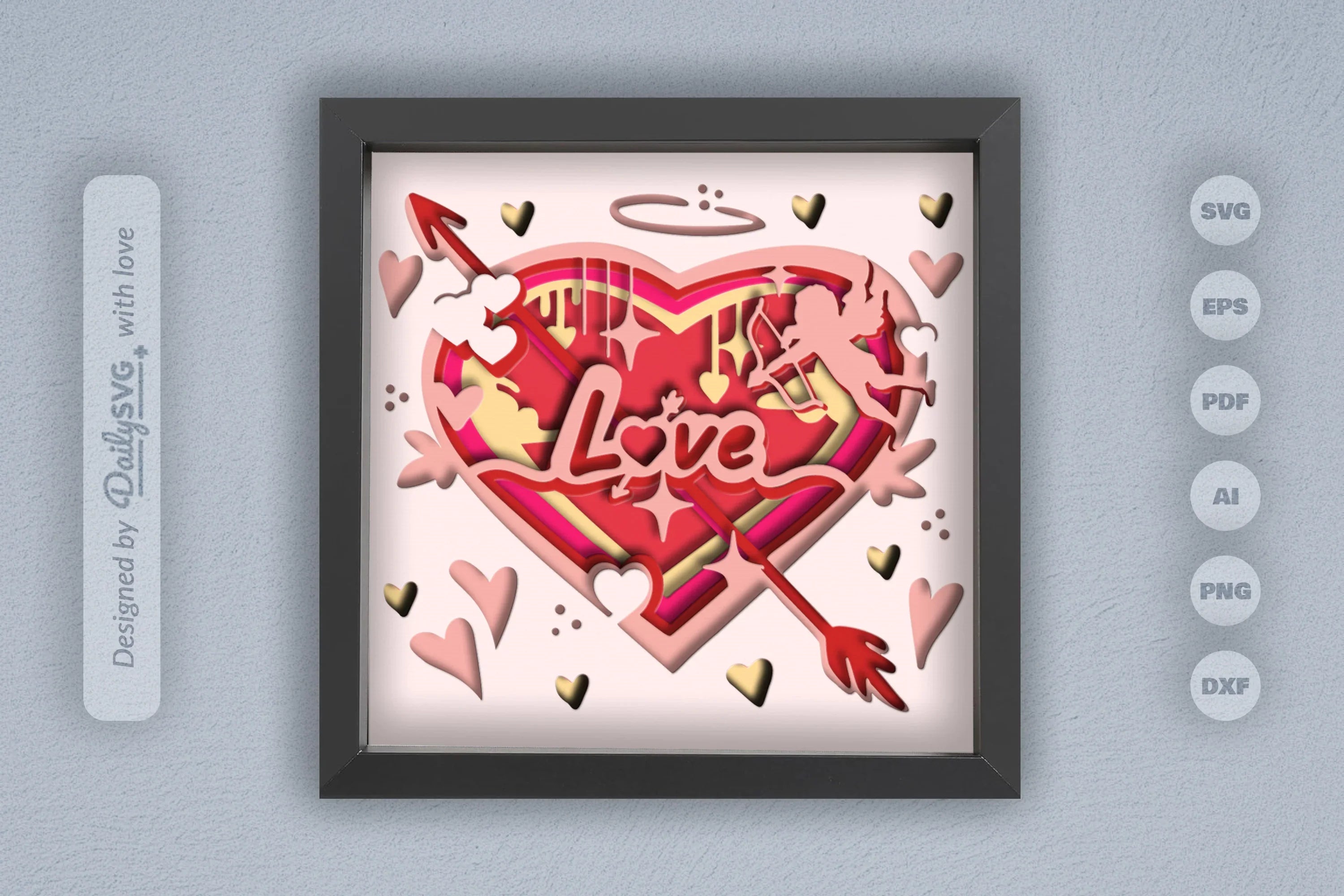 Valentine's Day Cupid Papercut SVG Bundle - CraftNest - Digital Crafting and Art